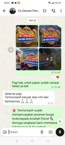 Testimonial Papan Bunga Pernikahan sumenep