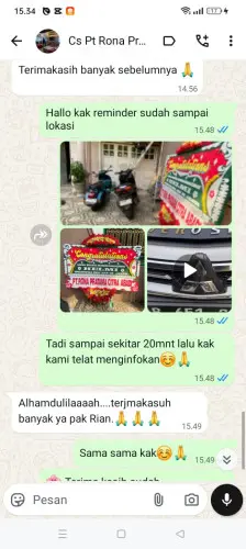 Testimonial Papan Bunga sumenep